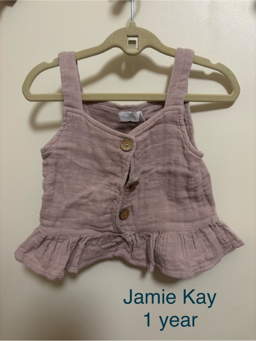 Jamie Kay Mauve Tank Top with Ruffle Hem